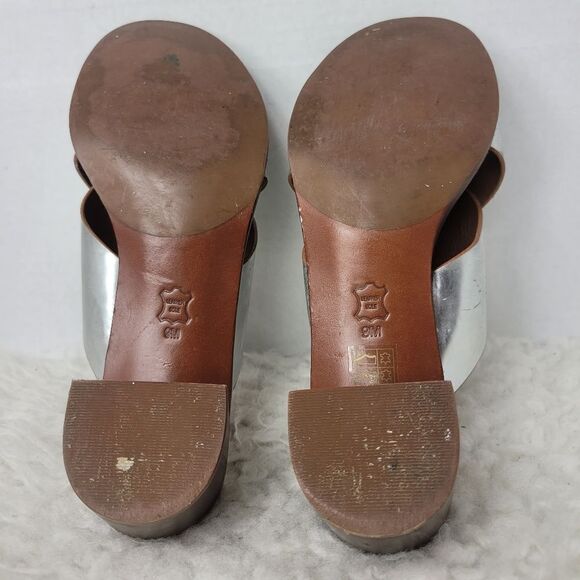 Tory Burch Shoes  Womens Size 9 M  Montrose Mirror Slip On Silver Leather Heel - Picture 10 of 10